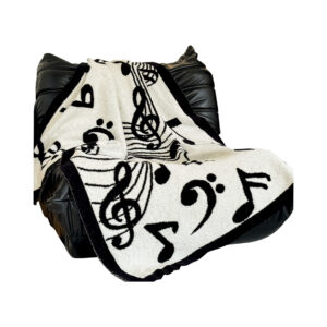 Soga 130X160Cm Throw Blanket Black And White Musical Note Half Fleece Soft Cozy For Music Lovers Stylish Blankets Blanket933 Nz Depot - Nz Depot