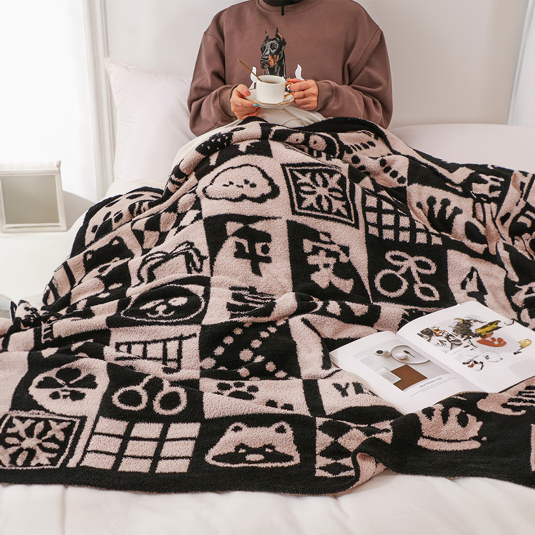 Soga 130X160Cm Throw Blanket Black And White New Year Limited Edition Peace And Joy Plush Cozy, Home, Bed Linen, Throws And Blankets, Blankets, ,  - Nz Depot 4