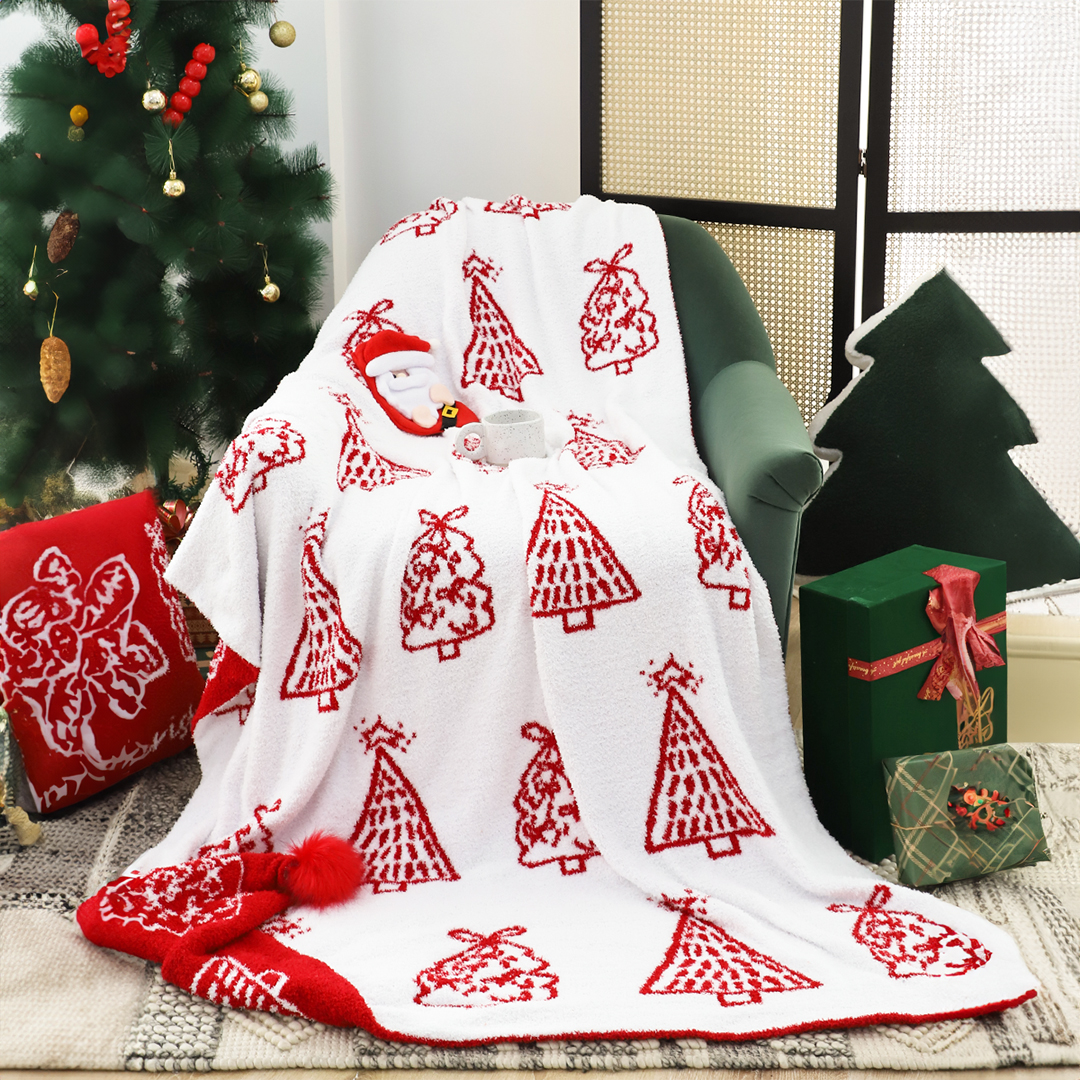 Soga 130X180Cm Throw Blanket Red Christmas Tree Half Fleece For Holiday Season Cozy, Home, Bed Linen, Throws And Blankets, Blankets, ,  - Nz Depot 7