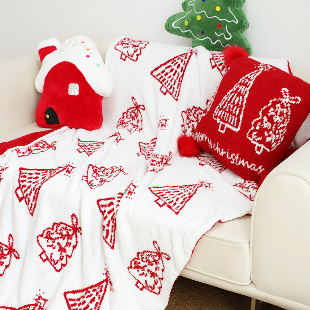 Soga 130X180Cm Throw Blanket Red Christmas Tree Half Fleece For Holiday Season Cozy, Home, Bed Linen, Throws And Blankets, Blankets, ,  - Nz Depot 9