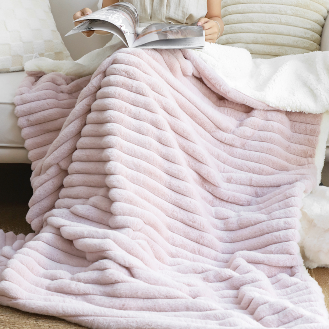 Soga 150X200Cm Throw Blanket Bean Paste Pink Premium Milk Velvet Luxuriously Soft Cozy Bedding, Home, Bed Linen, Throws And Blankets, Blankets, ,  - Nz Depot 4