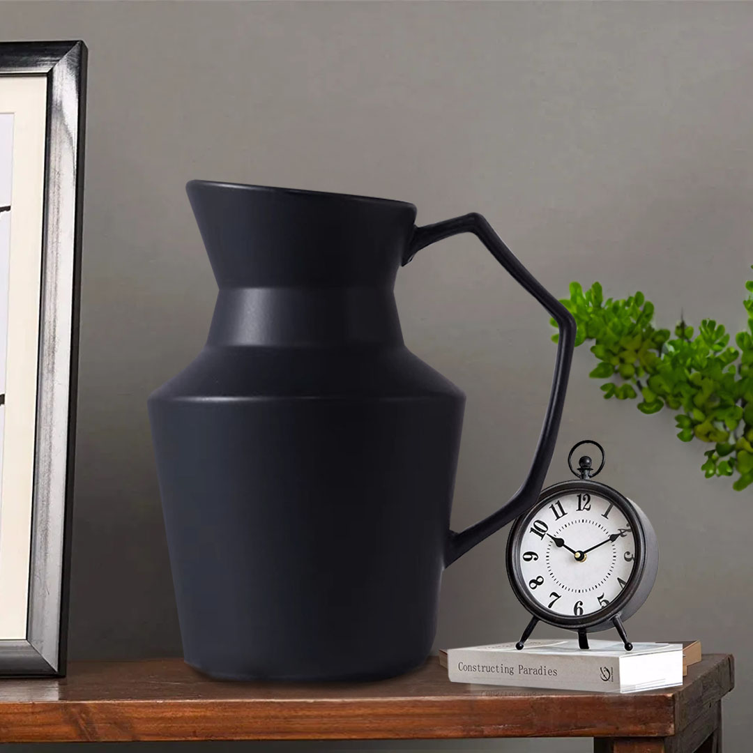 Soga 23.5Cmx19.5Cm Ornament Black Modern Ceramic Decorative Pitcher Vase With Handle For Home D?Cor, Home &Amp; Living, Home Decor, Indoor Pots, Planters And Plant Stands, , ,  - Nz Depot 3