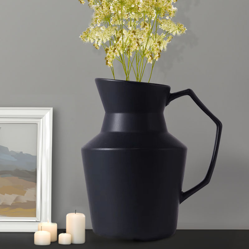 Soga 23.5Cmx19.5Cm Ornament Black Modern Ceramic Decorative Pitcher Vase With Handle For Home D?Cor, Home &Amp; Living, Home Decor, Indoor Pots, Planters And Plant Stands, , ,  - Nz Depot 4