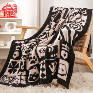 SOGA 2X 130x160cm Throw Blanket Black and White New Year Limited Edition Peace and Joy Plush Cozy, Home, Bed Linen, Throws And Blankets, Blankets, ,  - NZ DEPOT 3