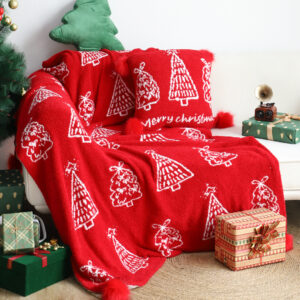 SOGA 2X 130x180cm Throw Blanket Red Christmas Tree Half Fleece for Holiday Season Cozy, Home, Bed Linen, Throws And Blankets, Blankets, ,  - NZ DEPOT 2