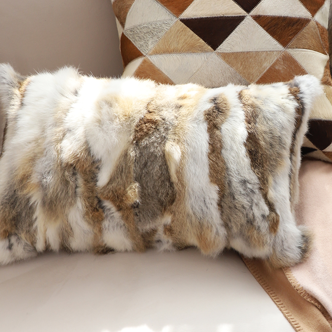 Soga 2X 30Cm Throw Pillow Coffee Rabbit Fur Lumbar Warm Cozy Decorative Cushion Home Decor, Furniture, Living Room Furniture, Occasional Chairs, , ,  - Nz Depot 4