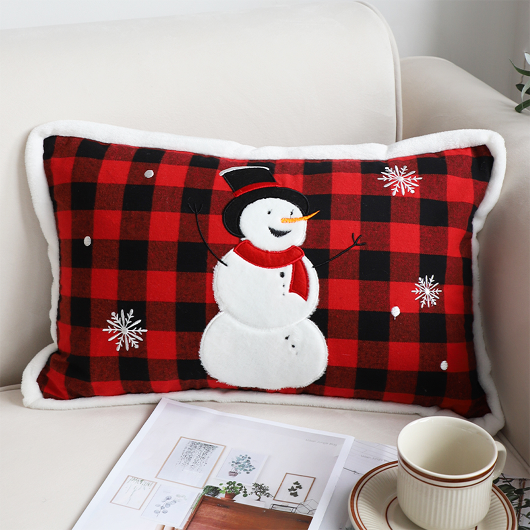 Soga 2X 30Cm Throw Pillow Red Christmas Snowman Lumbar Cushion For Festive Holiday Winter Home Decor, Furniture, Living Room Furniture, Occasional Chairs, , ,  - Nz Depot 2