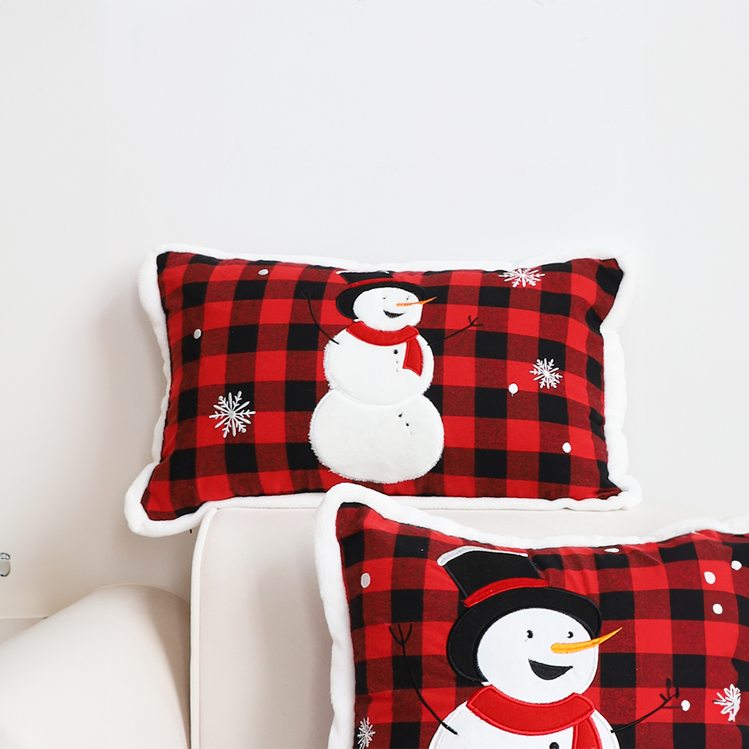 Soga 2X 30Cm Throw Pillow Red Christmas Snowman Lumbar Cushion For Festive Holiday Winter Home Decor, Furniture, Living Room Furniture, Occasional Chairs, , ,  - Nz Depot 3