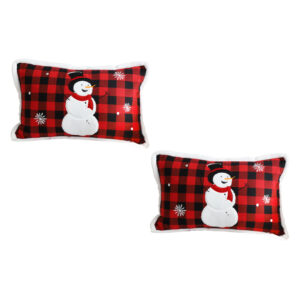 Soga 2X 30Cm Throw Pillow Red Christmas Snowman Lumbar Cushion For Festive Holiday Winter Home Decor Frenchcushion274X2 Nz Depot - Nz Depot