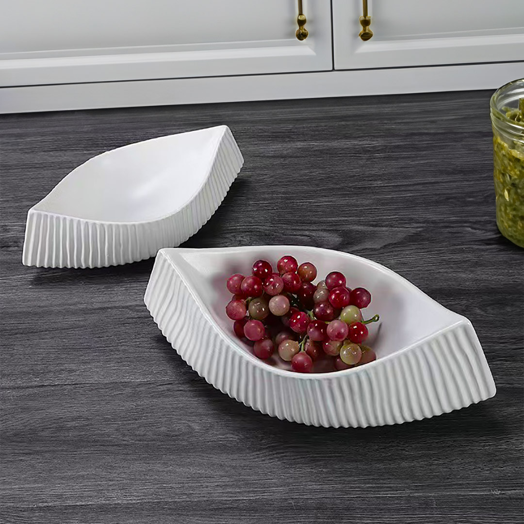 Soga 2X 37X12.5Cm Ornament Boat Shaped Plate Ceramic Food Decoration Serving Tray For Kitchenware, Home &Amp; Living, Home Decor, Indoor Pots, Planters And Plant Stands, , ,  - Nz Depot 3