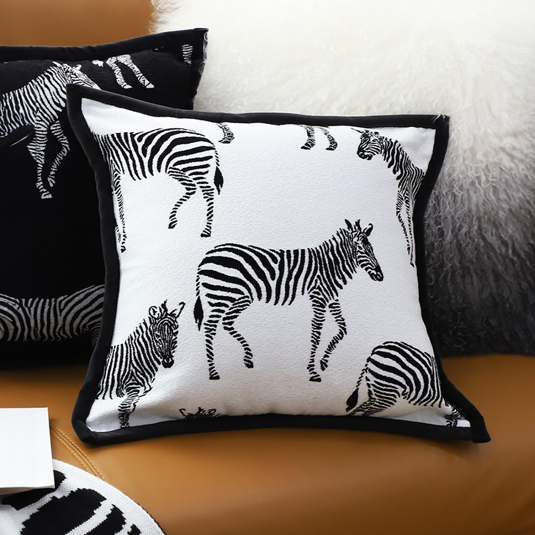 Soga 2X 45Cm Black And White Light Luxury Zebra Cushion Decorative Square Pillow Living Room, Furniture, Living Room Furniture, Occasional Chairs, , ,  - Nz Depot 3