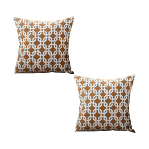 Soga 2X 45Cm Brown Checkered Chain Jacquard Square Pillow Decorative Cushion For Living Room Frenchcushion286X2 Nz Depot - Nz Depot