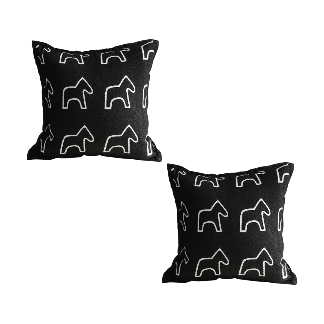 Soga 2X 45Cm Throw Pillow Black Teddy Fleece Square Pony Design Decorative Cushion For Living Room, Furniture, Living Room Furniture, Occasional Chairs, , ,  - Nz Depot 1