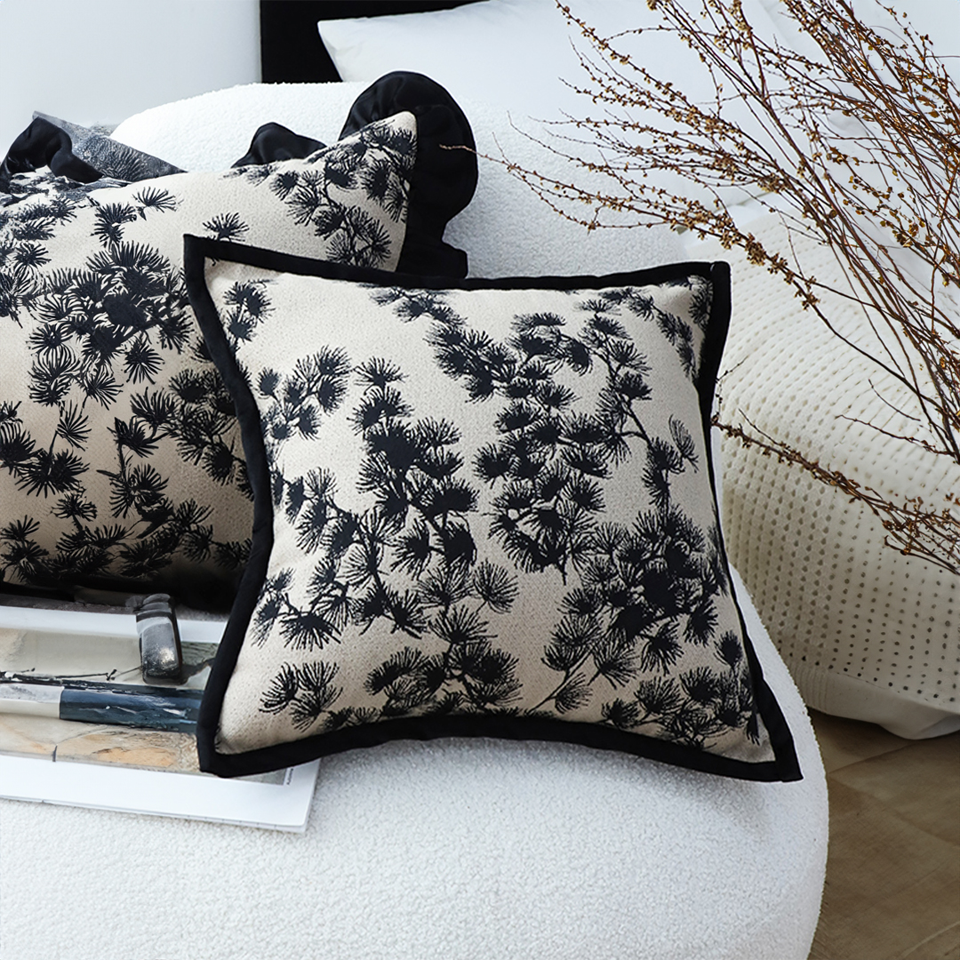 Soga 2X 45Cm Throw Pillow Black And White Wide Border Square Pillow Stylish Decorative Cushion Living Room, Furniture, Living Room Furniture, Occasional Chairs, , ,  - Nz Depot 3