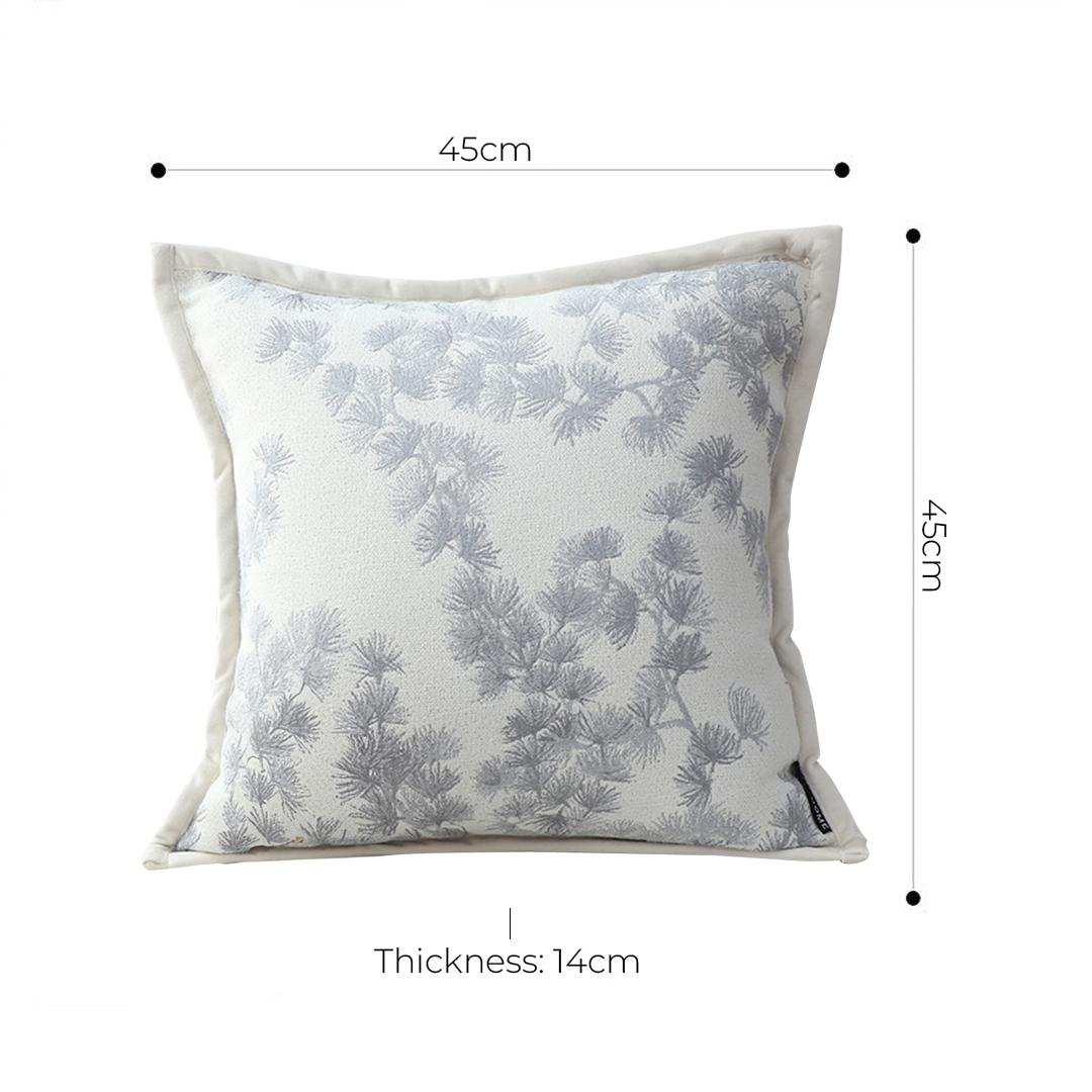 Soga 2X 45Cm Throw Pillow Cream White Wide Border With Branch And Pine Needle Design Pattern Home Decor, Furniture, Living Room Furniture, Occasional Chairs, , ,  - Nz Depot 5