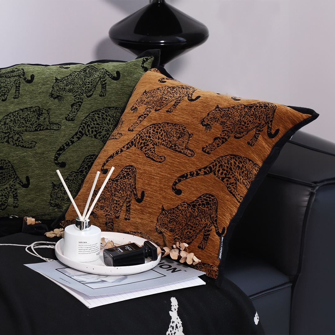 Soga 2X 45Cm Throw Pillow Dark Brown Leopard Square Retro Decorative Cushion For Living Room, Furniture, Living Room Furniture, Occasional Chairs, , ,  - Nz Depot 3