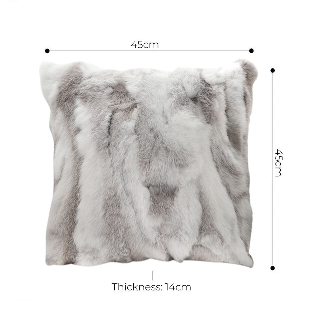 Soga 2X 45Cm Throw Pillow Floral Gray Rabbit Fur Square Warm Cozy Decorative Cushion Home Decor, Furniture, Living Room Furniture, Occasional Chairs, , ,  - Nz Depot 5