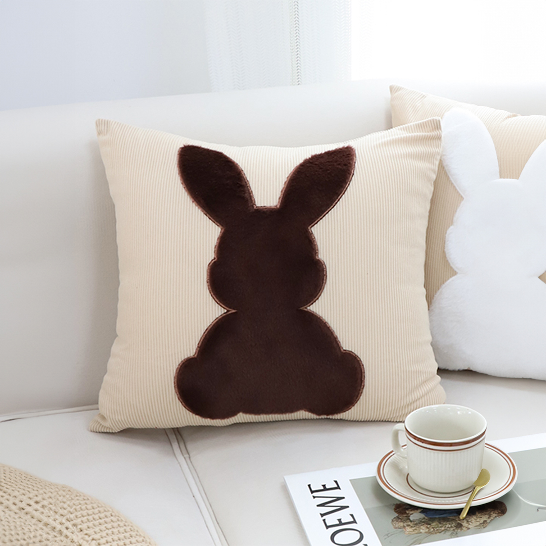 Soga 2X 45Cm Throw Pillow Light Tan Square Cushion With Soft Coffee Bunny Design Decorative Home Decor, Furniture, Living Room Furniture, Occasional Chairs, , ,  - Nz Depot 5