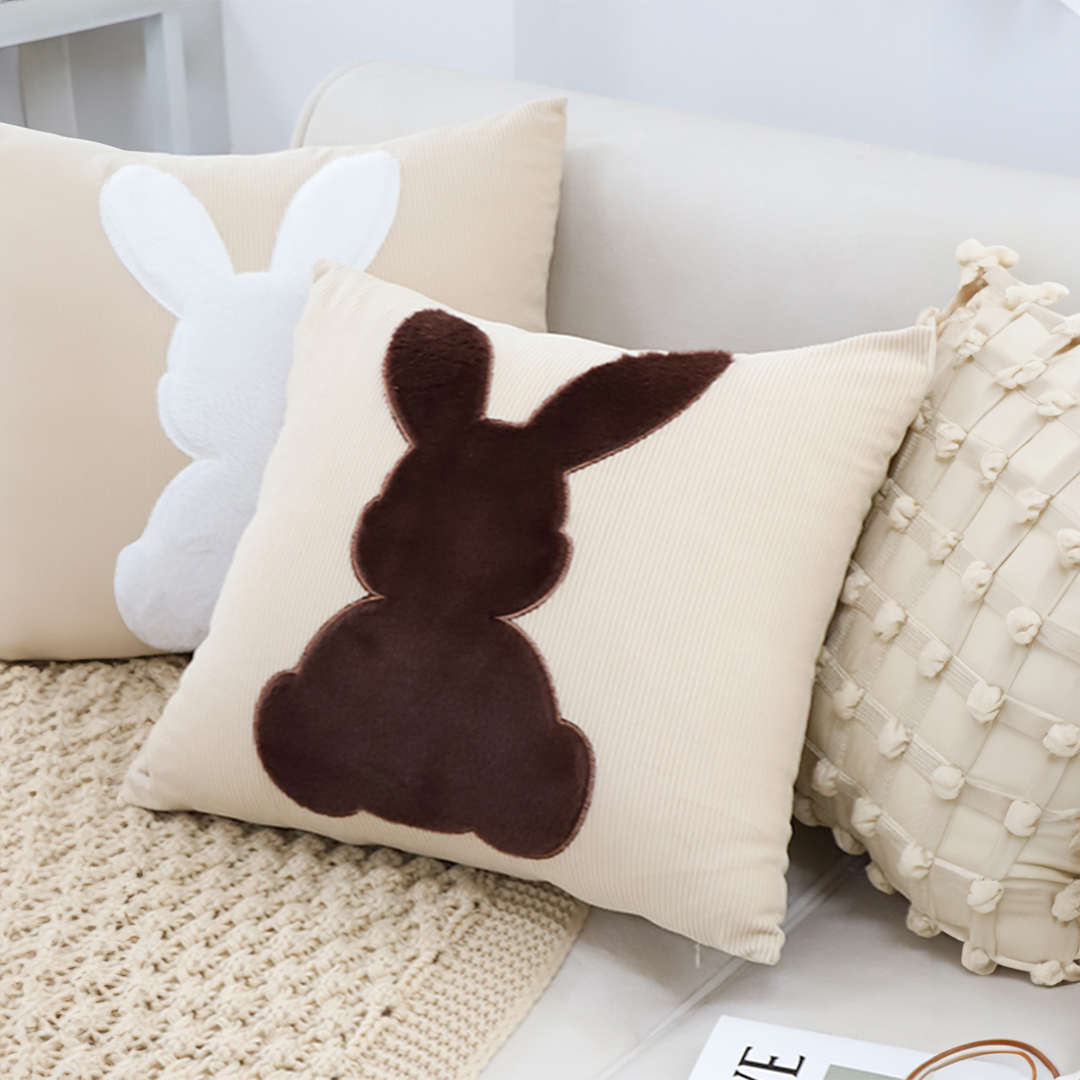 Soga 2X 45Cm Throw Pillow Light Tan Square Cushion With Soft Coffee Bunny Design Decorative Home Decor, Furniture, Living Room Furniture, Occasional Chairs, , ,  - Nz Depot 6