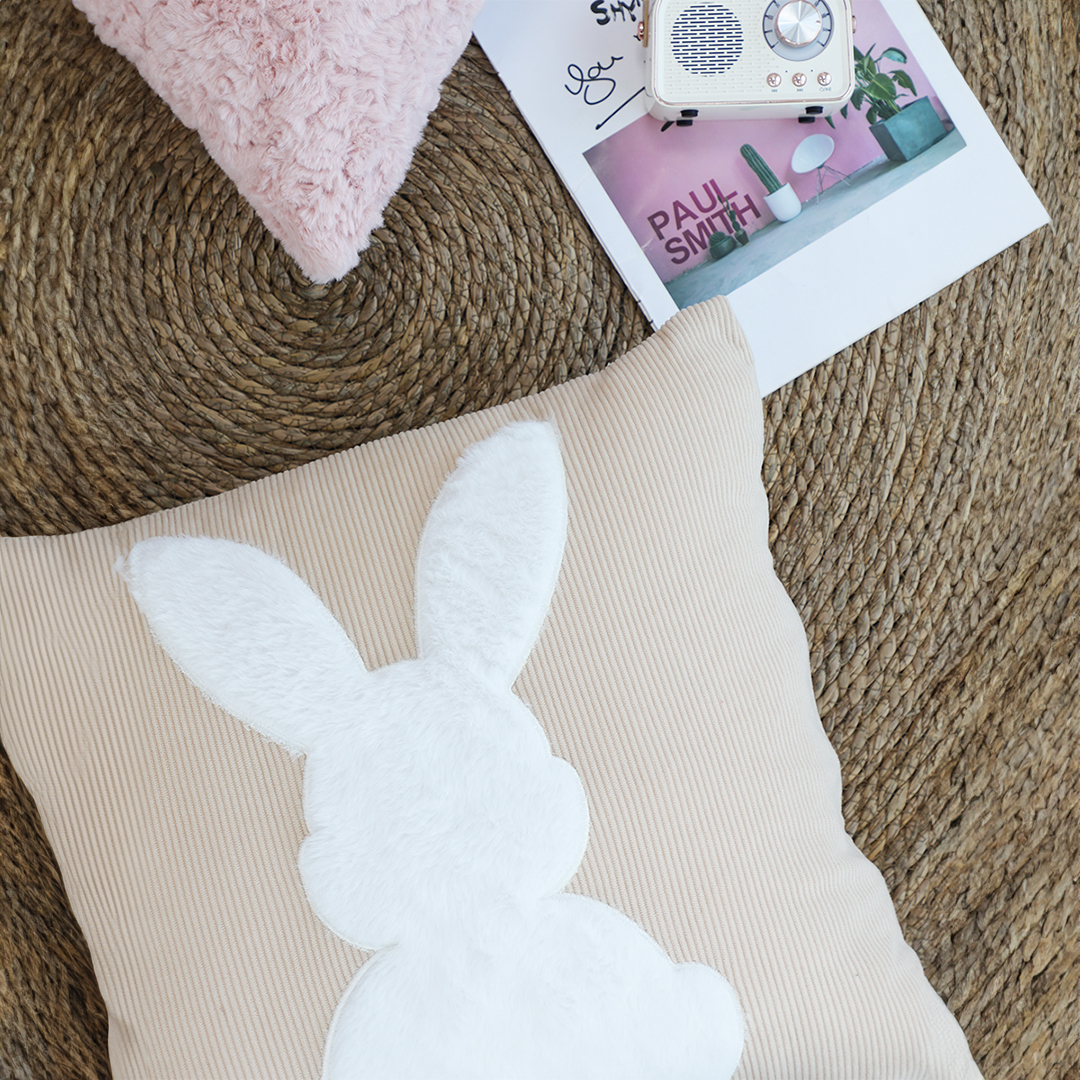 Soga 2X 45Cm Throw Pillow Light Tan Square Cushion With Soft White Rabbit Design Decorative Home Decor, Furniture, Living Room Furniture, Occasional Chairs, , ,  - Nz Depot 6