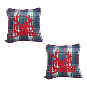 Soga 2X 45Cm Throw Pillow Multicolor Christmas Plaid With Antler Design For Festive Holiday Square Cushion Home Decor Frenchcushion273X2 Nz Depot - Nz Depot