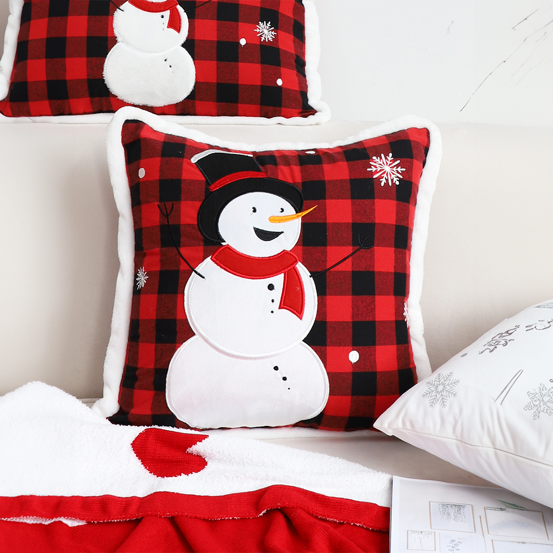 Soga 2X 45Cm Throw Pillow Red Christmas Snowman Square Cushion For Festive Holiday Winter Home Decor, Furniture, Living Room Furniture, Occasional Chairs, , ,  - Nz Depot 3