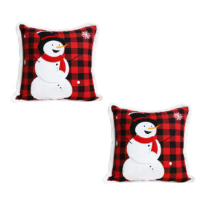 SOGA 2X 45cm Throw Pillow Red Christmas Snowman Square Cushion for Festive Holiday Winter Home Decor, Furniture, Living Room Furniture, Occasional Chairs, , ,  - NZ DEPOT 1