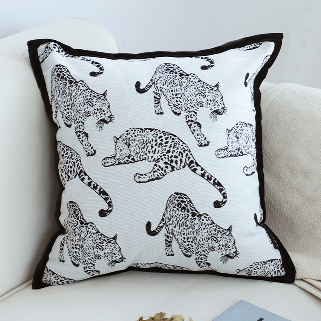 Soga 2X 45Cm Throw Pillow White &Amp; Black Leopard Light Luxury Decorative Cushion For Living Room, Furniture, Living Room Furniture, Occasional Chairs, , ,  - Nz Depot 2