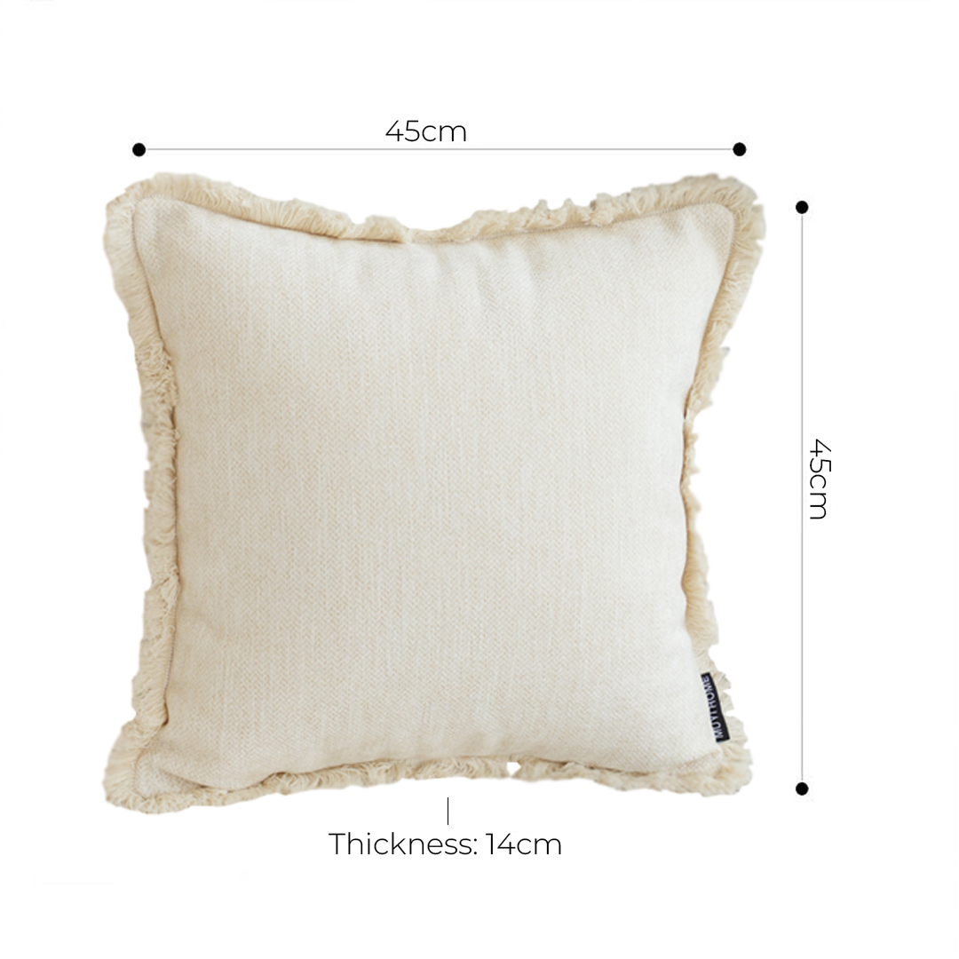 Soga 2X 45Cm Throw Pillow White Chenille Textured With Tassels Stylish Square Cozy Home Decor, Furniture, Living Room Furniture, Occasional Chairs, , ,  - Nz Depot 7