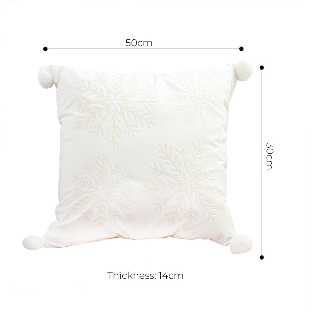 Soga 2X 45Cm Throw Pillow White Soft Plush Cushion Christmas Snowflake Ball Square For Festive Holiday, Furniture, Living Room Furniture, Occasional Chairs, , ,  - Nz Depot 7