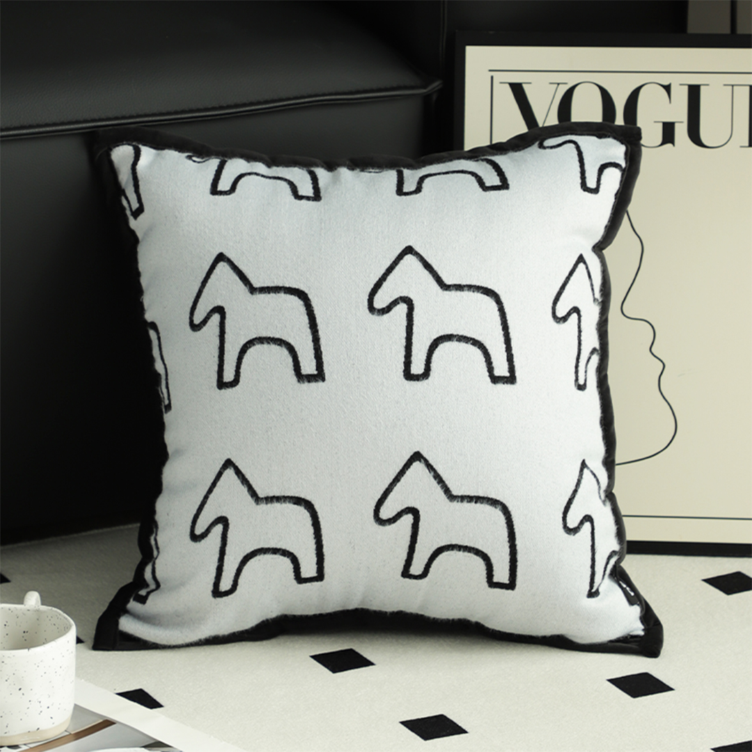 Soga 2X 45Cm Throw Pillow White Teddy Fleece Square Pony Design Decorative Cushion For Living Room, Furniture, Living Room Furniture, Occasional Chairs, , ,  - Nz Depot 2