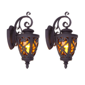 Vintage Lantern 2X 57cm Outdoor Antique Bronze Wall Sconce Classic Rustic Exterior Light Fixture, Home & Living, Lighting, Indoor Lights, Lamps, ,  - NZ DEPOT 1