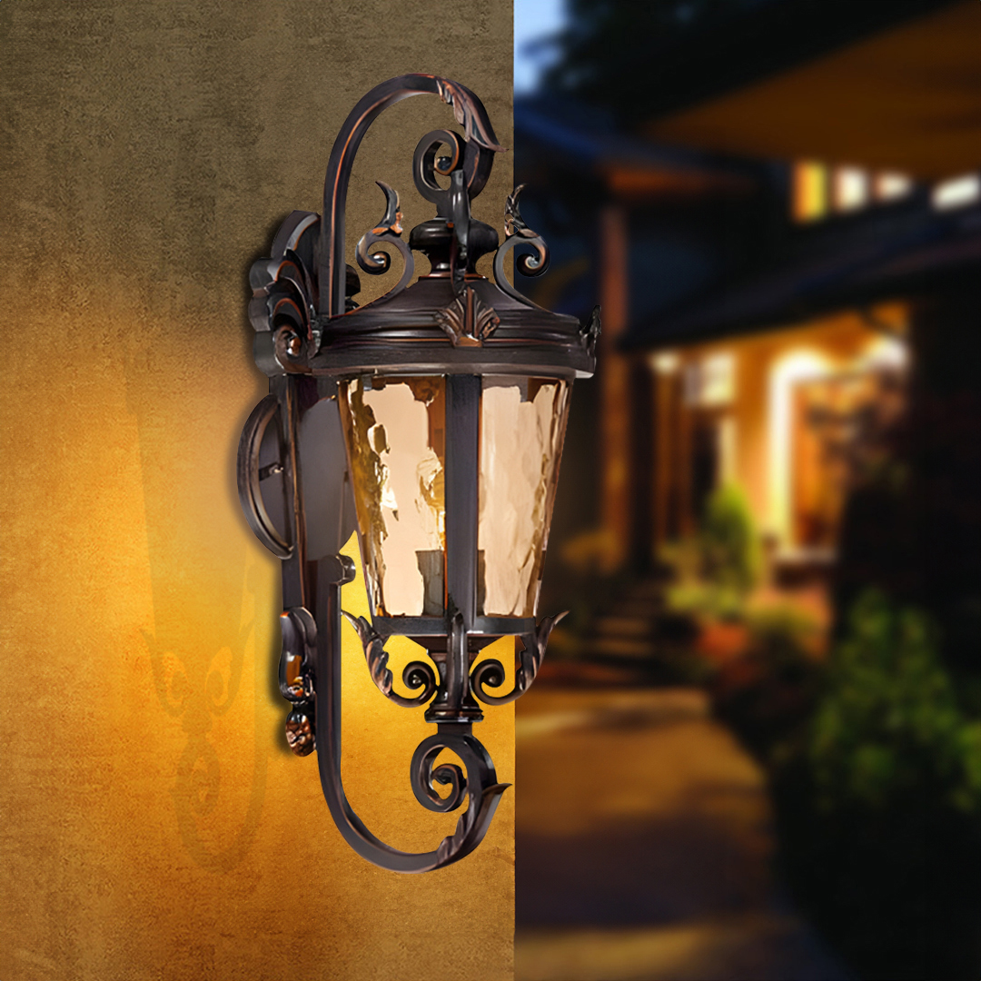 Vintage Lantern 2X 70cm Aluminum & Glass Wall Light Classic Lantern Design Elegant Outdoor Antique Inspired Wall Lamp, Home & Living, Lighting, Indoor Lights, Lamps, ,  - NZ DEPOT 3