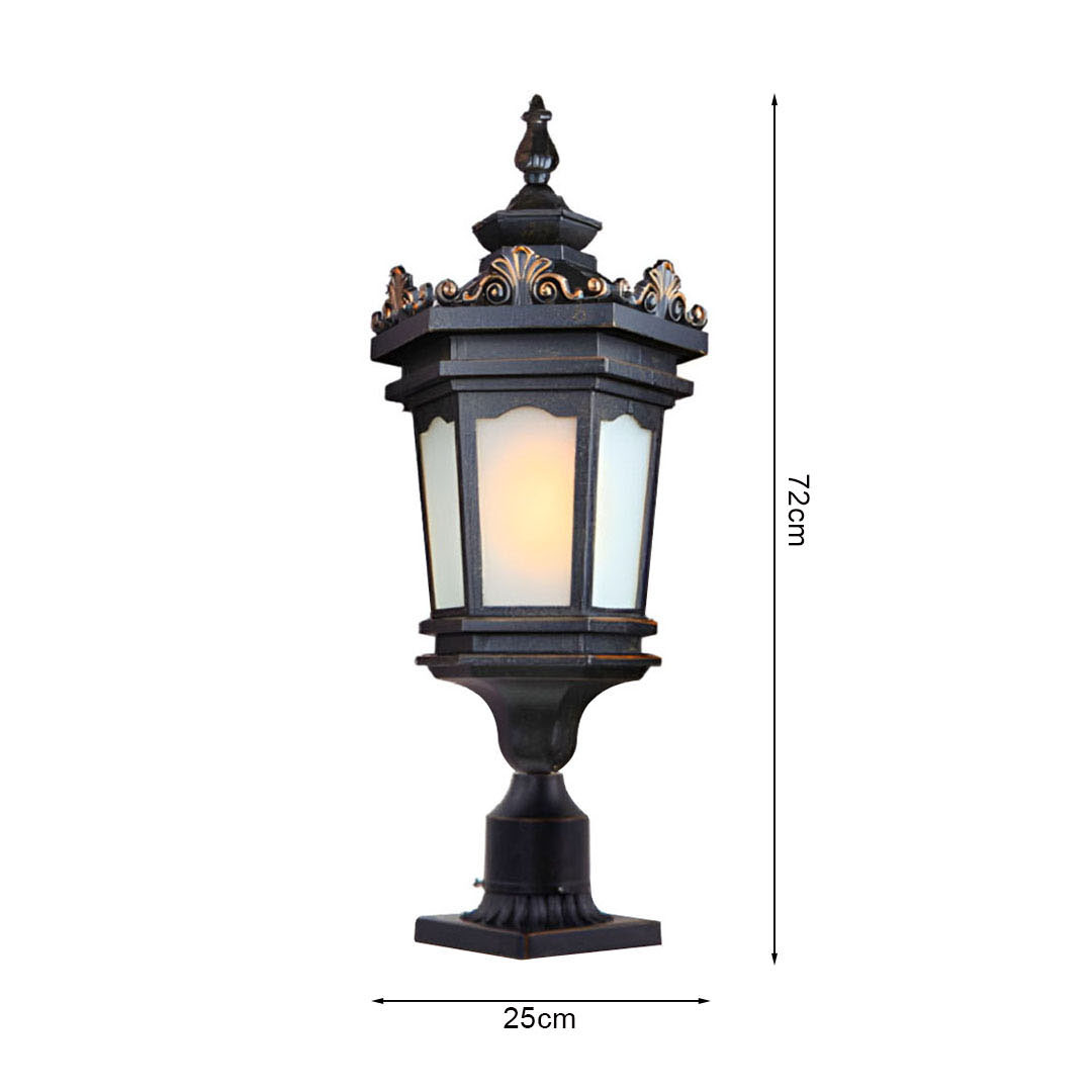 Soga 2X 72Cm Vintage Lamp Lantern Stand - Elegant Aluminum &Amp; Glass Outdoor Light, Home &Amp; Living, Lighting, Indoor Lights, Lamps, ,  - Nz Depot 4