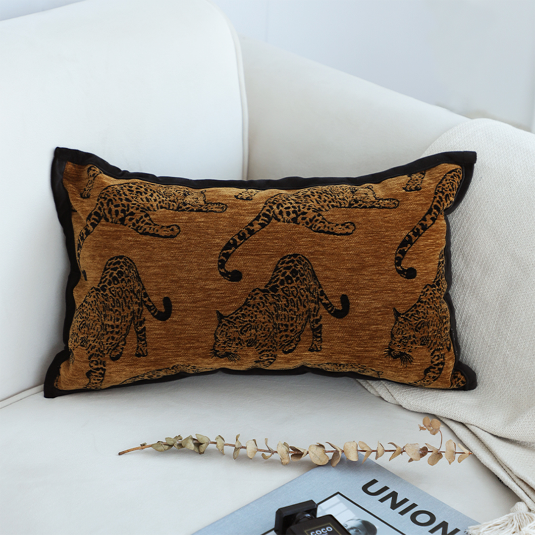 Soga 30Cm Throw Pillow Dark Brown Leopard Lumbar Decorative Cushion For Living Room, Furniture, Living Room Furniture, Occasional Chairs, , ,  - Nz Depot 2