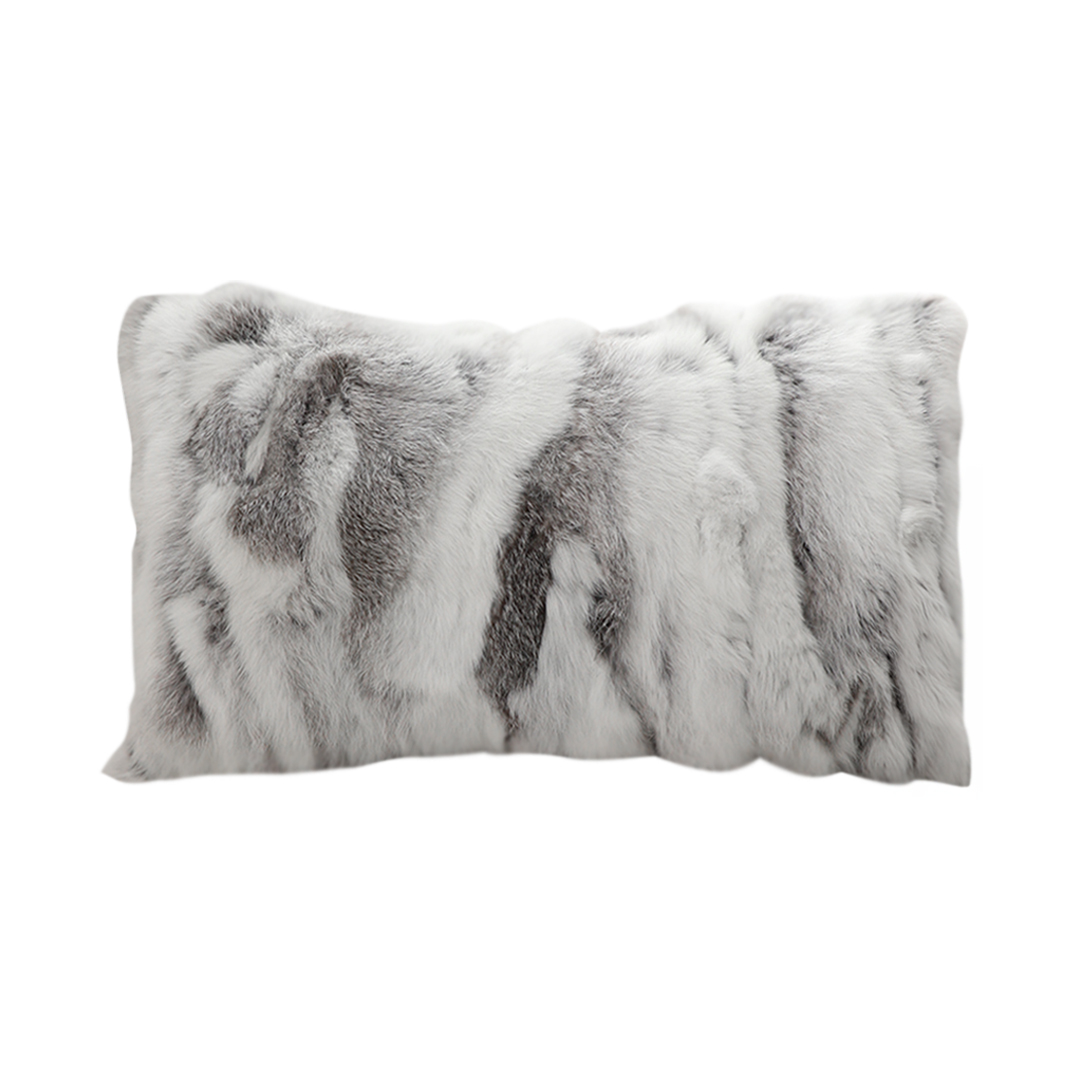 Soga 30Cm Throw Pillow Floral Gray Rabbit Fur Lumbar Warm Cozy Decorative Cushion Home Decor, Furniture, Living Room Furniture, Occasional Chairs, , ,  - Nz Depot 1