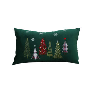 Soga 30Cm Throw Pillow Green Christmas Forest Embroidered Lumbar For Festive Holiday Cushion Home Decor Frenchcushion270 Nz Depot - Nz Depot