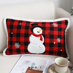 SOGA 30cm Throw Pillow Red Christmas Snowman Lumbar Cushion for Festive Holiday Winter Home Decor, Furniture, Living Room Furniture, Occasional Chairs, , ,  - NZ DEPOT 2