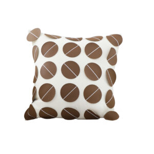 Soga 45Cm Brown Leather Square Pillow With 3D Circle Pattern Decorative Cushion For Living Room Frenchcushion285 Nz Depot - Nz Depot