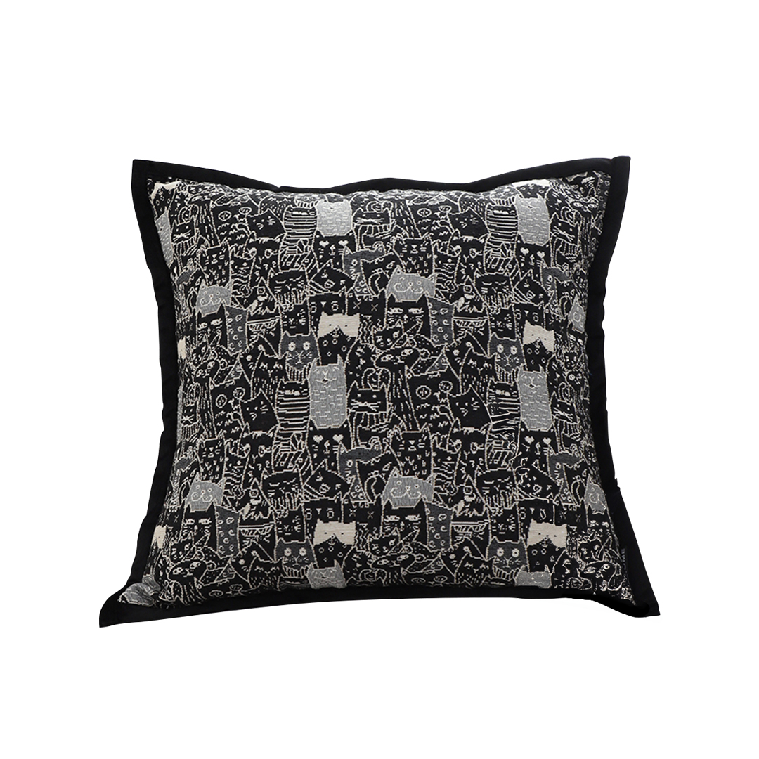 Soga 45Cm Throw Pillow Black Cat Paradise Wide Border Decorative Cushion For Living Room, Furniture, Living Room Furniture, Occasional Chairs, , ,  - Nz Depot 1