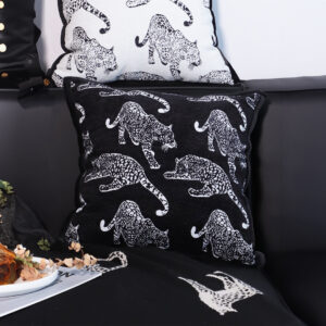 SOGA 45cm Throw Pillow Black Leopard Light Luxury Decorative Cushion for Living Room, Furniture, Living Room Furniture, Occasional Chairs, , ,  - NZ DEPOT 3