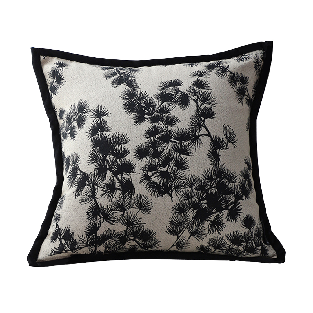 Soga 45Cm Throw Pillow Black And White Wide Border Square Pillow Stylish Decorative Cushion Living Room, Furniture, Living Room Furniture, Occasional Chairs, , ,  - Nz Depot 1