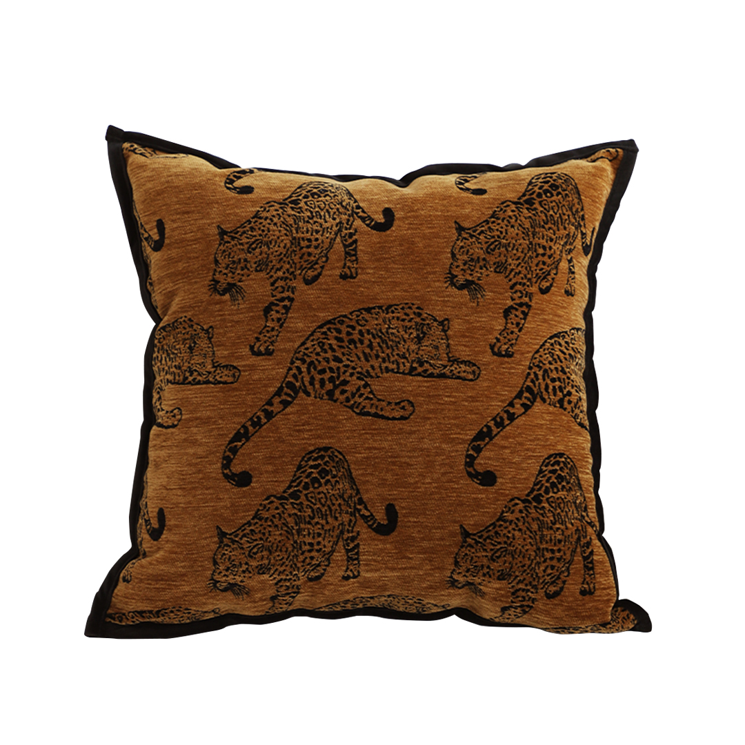 Soga 45Cm Throw Pillow Dark Brown Leopard Square Retro Decorative Cushion For Living Room, Furniture, Living Room Furniture, Occasional Chairs, , ,  - Nz Depot 1