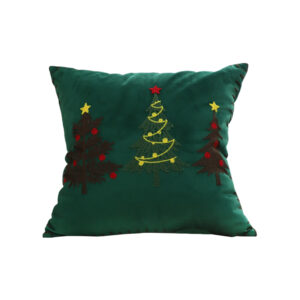 Soga 45Cm Throw Pillow Green Three Embroidered Christmas Trees For Festive Holiday Square Cushion Home Decor Frenchcushion271 Nz Depot - Nz Depot