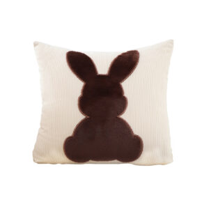 Soga 45Cm Throw Pillow Light Tan Square Cushion With Soft Coffee Bunny Design Decorative Home Decor Frenchcushion281 Nz Depot - Nz Depot