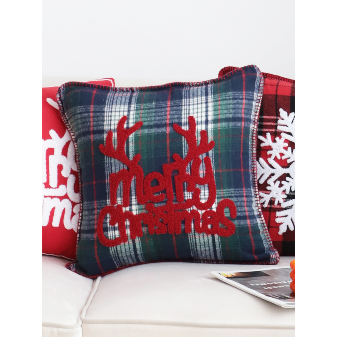 Soga 45Cm Throw Pillow Multicolor Christmas Plaid With Antler Design For Festive Holiday Square Cushion Home Decor, Furniture, Living Room Furniture, Occasional Chairs, , ,  - Nz Depot 6