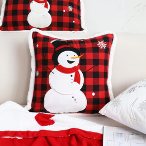 SOGA 45cm Throw Pillow Red Christmas Snowman Square Cushion for Festive Holiday Winter Home Decor, Furniture, Living Room Furniture, Occasional Chairs, , ,  - NZ DEPOT 3