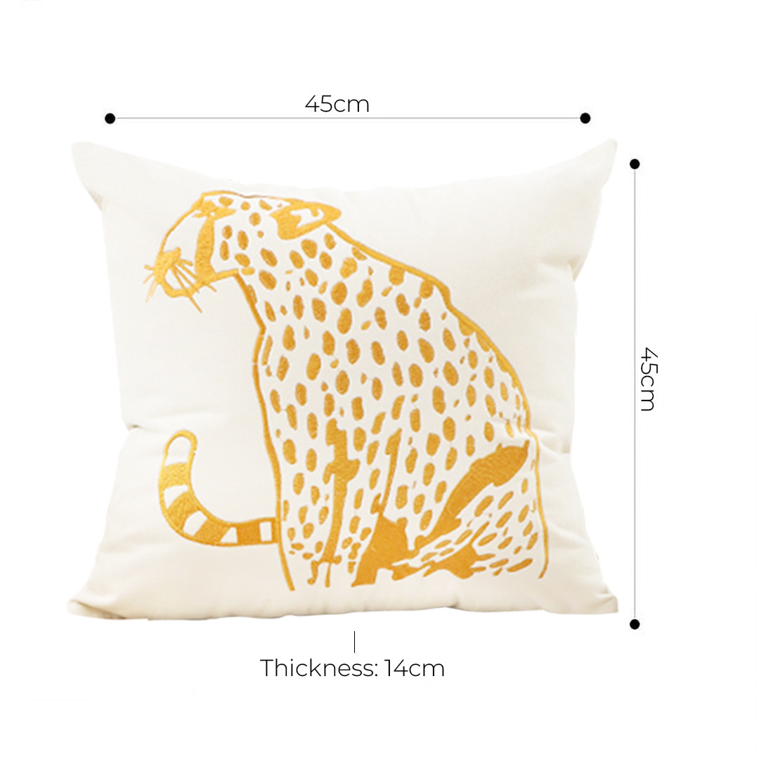 Soga 45Cm Throw Pillow White Light Luxury With Golden Leopard Design Decorative Square Cushion Home Decor, Furniture, Living Room Furniture, Occasional Chairs, , ,  - Nz Depot 6