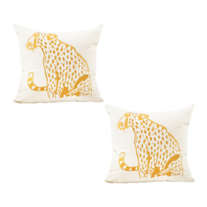 Soga 45Cm Throw Pillow White Light Luxury With Golden Leopard Design Decorative Square Cushion Home Decor Frenchcushion276X2 Nz Depot - Nz Depot