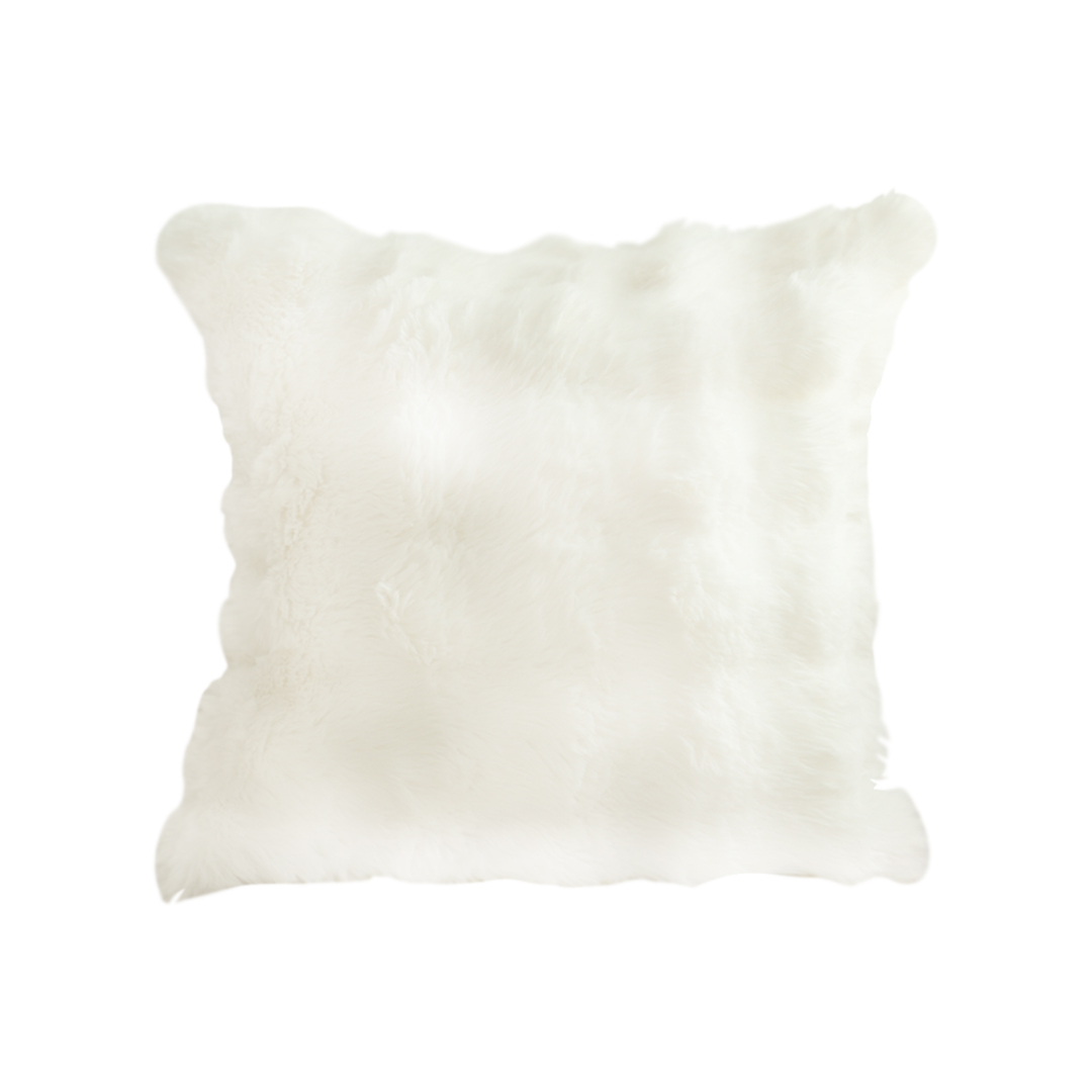 Soga 50Cm Throw Pillow White Rabbit Fur Cushion Luxurious Soft Decorative Square Pillow For Living Room, Furniture, Living Room Furniture, Occasional Chairs, , ,  - Nz Depot 1